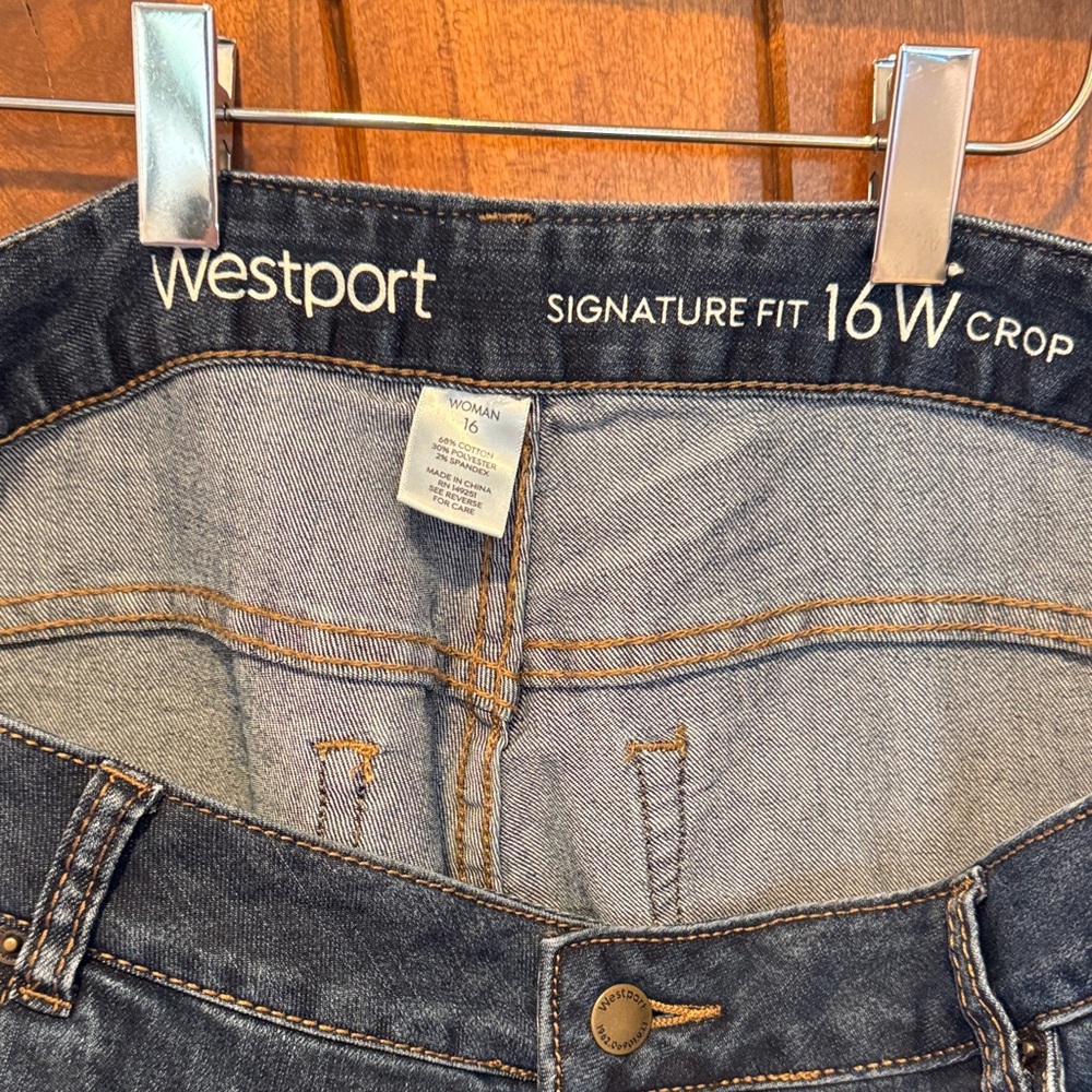 Westport Dark Blue Cropped Jeans - Picture 2 of 6